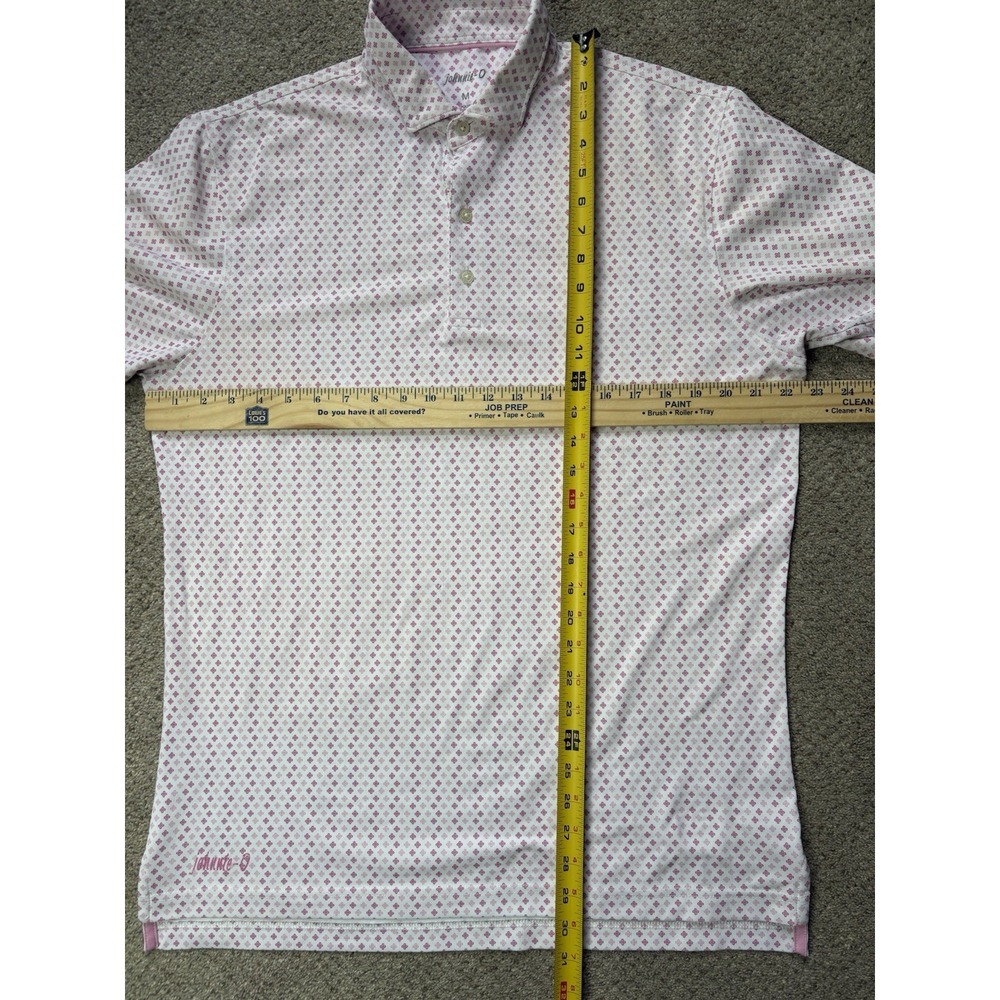 Johnnie-O Shirt Mens M Pink Taffy Barnett Polo Golf UPF 50 Performance Stretch - Picture 6 of 8